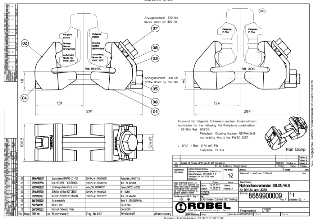 Plasser Robel Rail Clamp Short 68.05