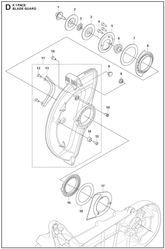 Husqvarna K1 PACE 94V 14'' Blade Guard