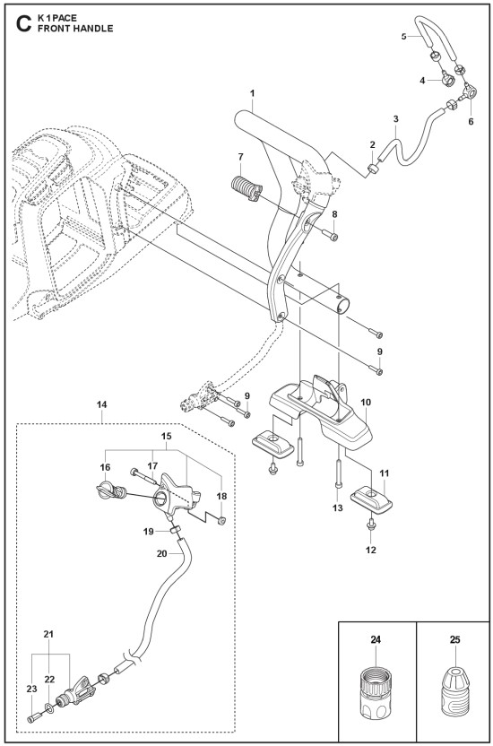 Husqvarna K1 PACE 94V 14'' Front Handle