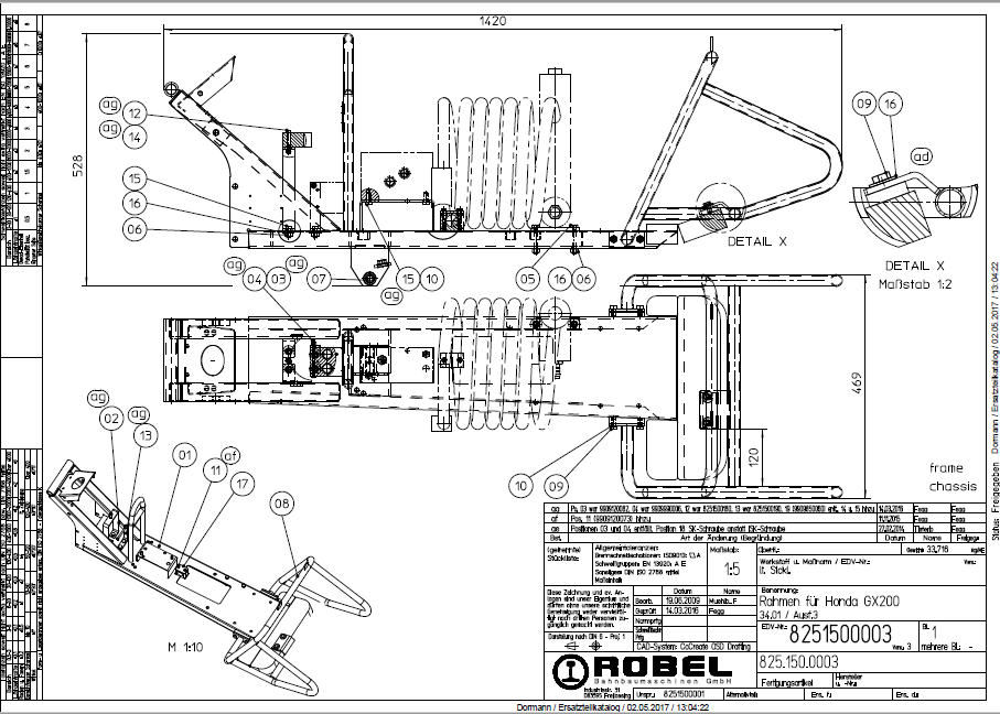 Plasser Robel Clipping Machine 34.01 Frame for GX200