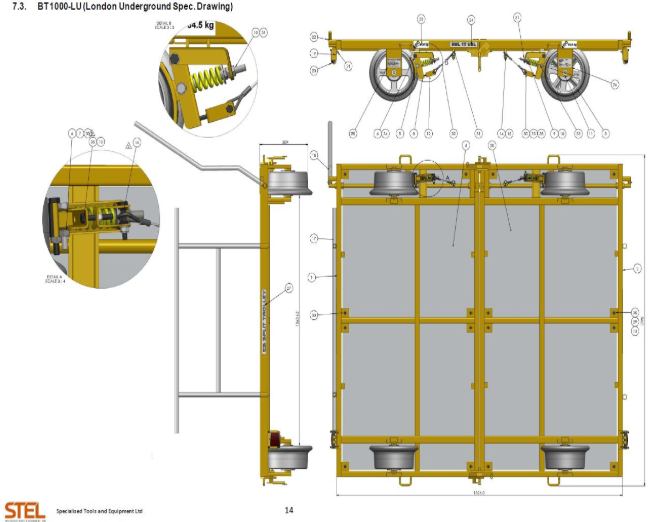 BT1000LU Rail Trolley
