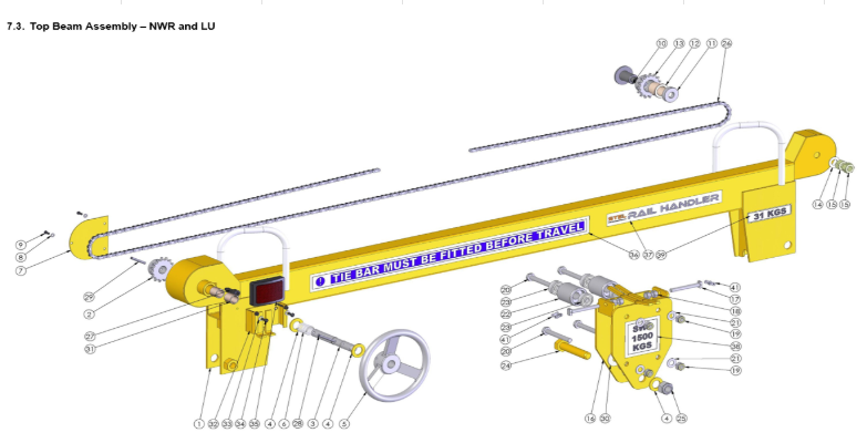 STEL IM1500NWR Top Beam Assembly