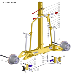 STEL IM1500NWR (London Underground) Braked Leg Assembly